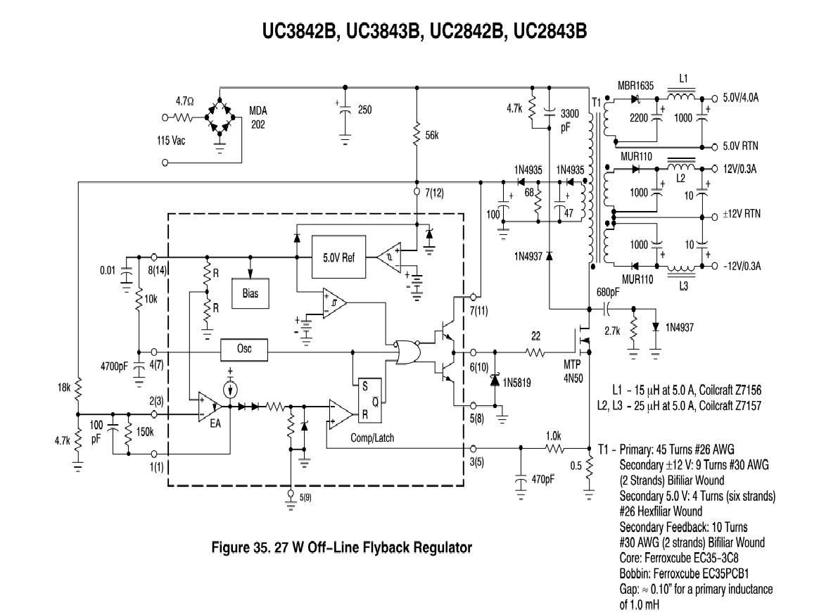 Схема подключения uc3843