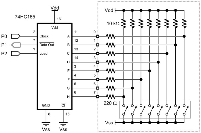 74hc165 hardware spi atmega