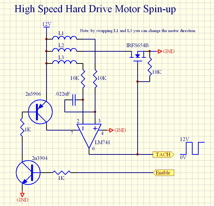Hard Drive Stepper Motor - with high speed spin-up circuit ... hard drive data plug wiring diagrams 