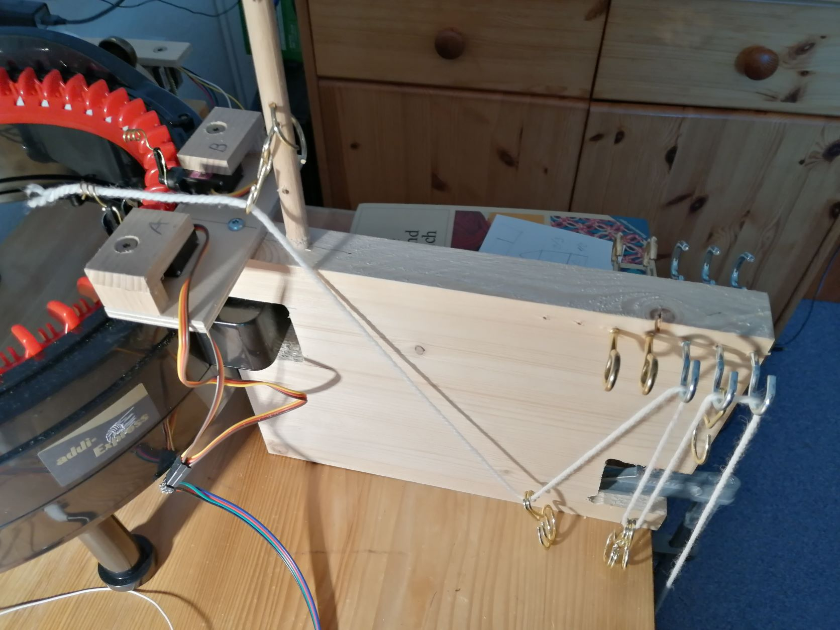 Attaching Row Counter to Circular Knitting Machine 